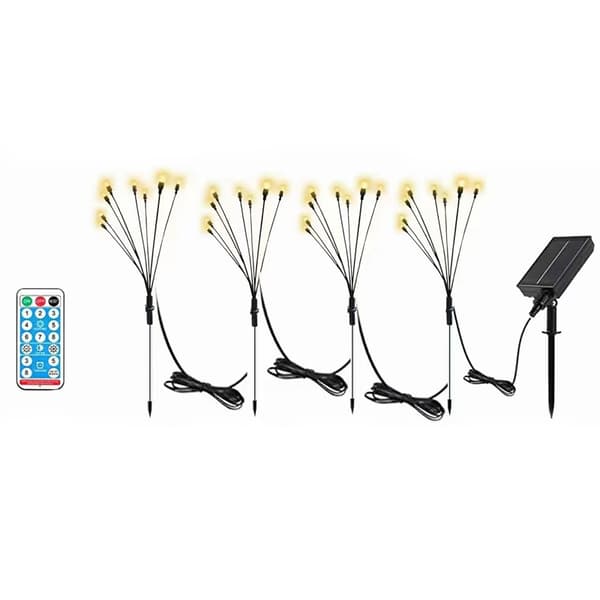 Solcellsdriven Trädgårdsbelysning, 8 LED-Lampor - 4 pack WarmWhite