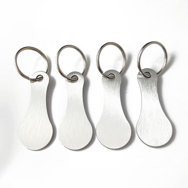 Metal nøglering til indkøbsvogne (4-pak) Silver