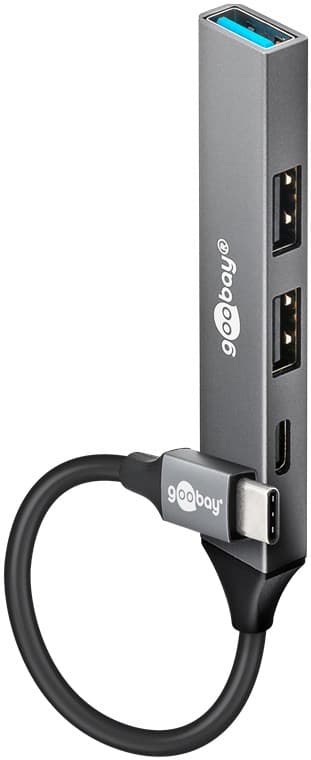 Slim 4-ports USB-hub, USB-C™ til USB-C™/USB-A, 5 Gbit/s