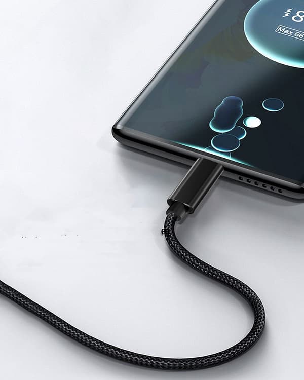 USB 2.0 til USB C-kabel 3A hurtiglading Black 2 m