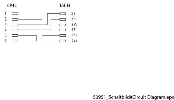TAE-N-kabel (internationell pinout) 4-pin