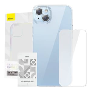 Baseus Crystal Series-fodral för iPhone 14 Plus + härdat glas