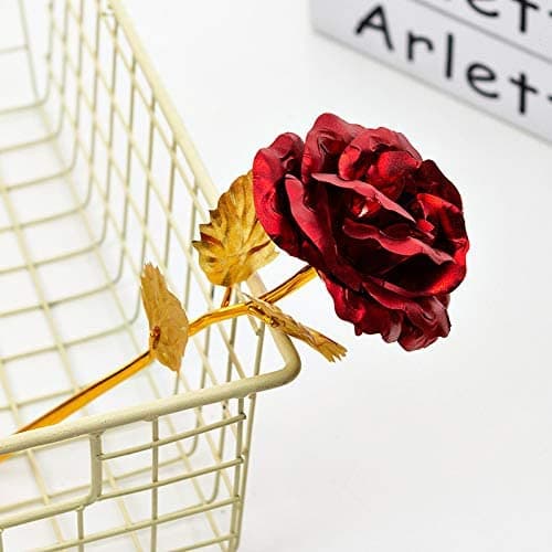 Kunstig rose Rød/Gull