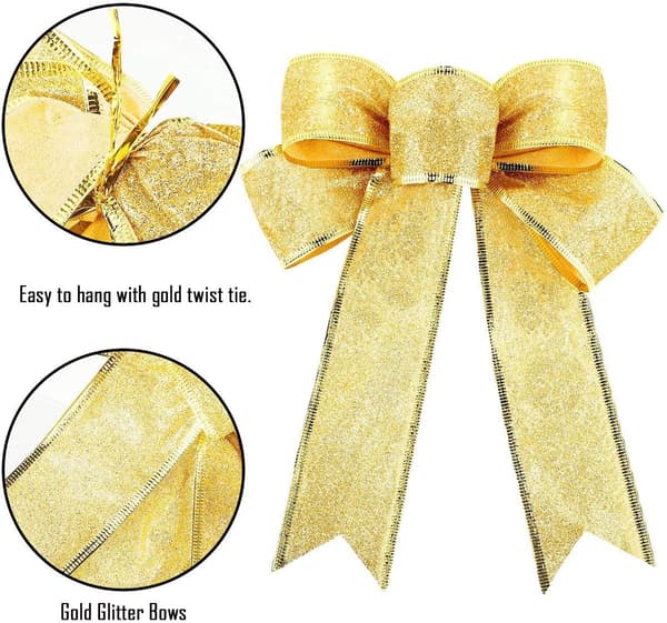 Julrosetter juldekoration guld 5-pack