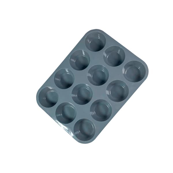 Silikonkakform -  Muffinsform med 12 koppar Grey
