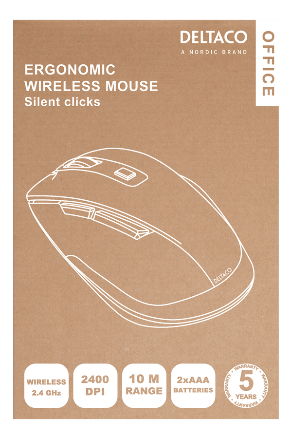 OFFICE Wireless Mouse right handed silent clicks adjust DPI