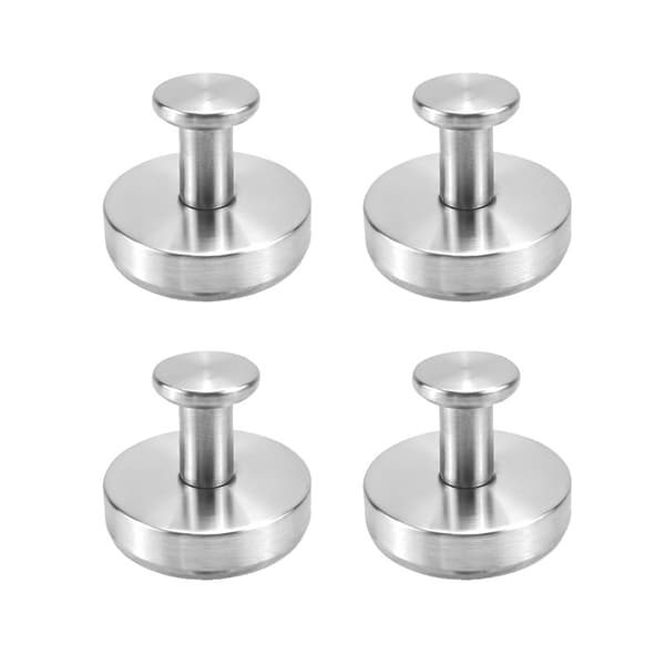 Väggkrokar med sugpropp, 4-pack Silver
