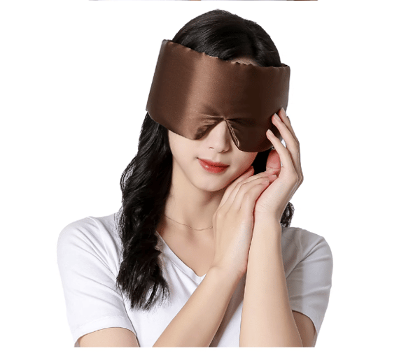 Justerbar Dubbelsidig Sovmask i Siden coffee