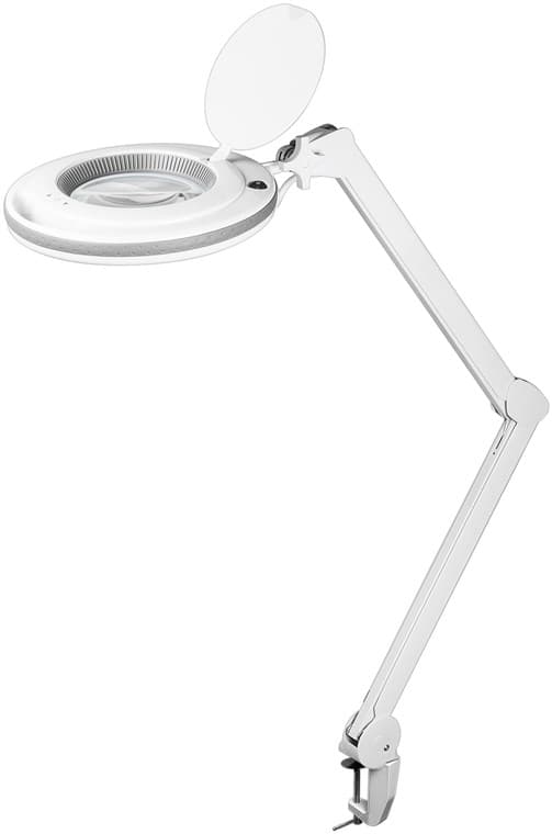 LED-forstørrelseslampe med klips, 9 W, hvit