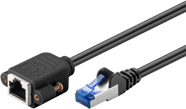 CAT 6A förlängningskabel, S/FTP (PiMF), svart