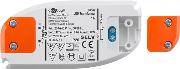 LED-transformer 12 V (DC) (DC), 8 W