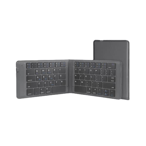 Tri-Fold Læder Bluetooth Tastatur - Bærbart & Stilfuldt