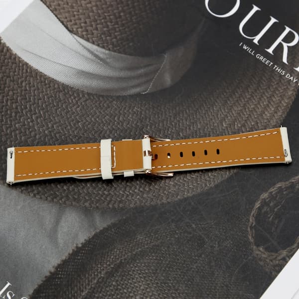 Urrem i læder til Huawei Watch GT5 - 18MM White + Gold