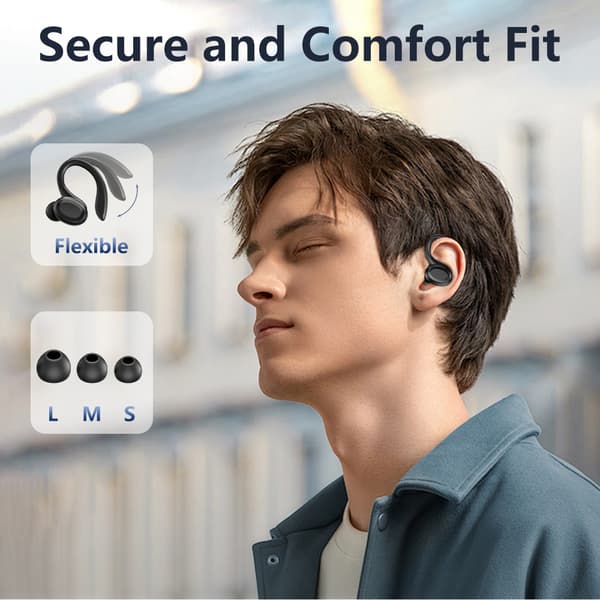 SP66 Sorte Bluetooth-øretelefoner: Trådløs lydfrihed