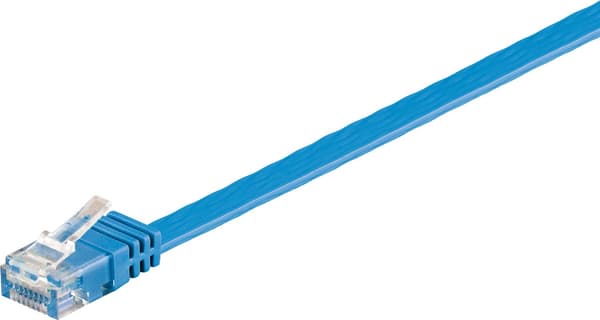 CAT 6 platt patchkabel, U/UTP, blå