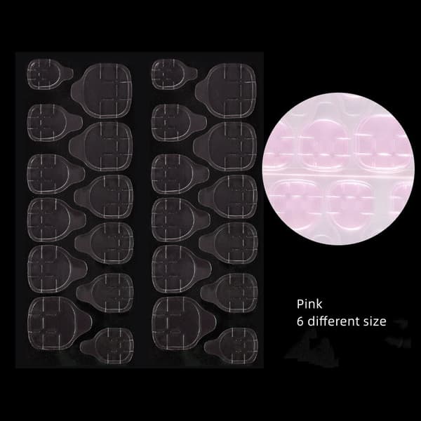 Dobbeltsidede neglestickers 24 stk Pink