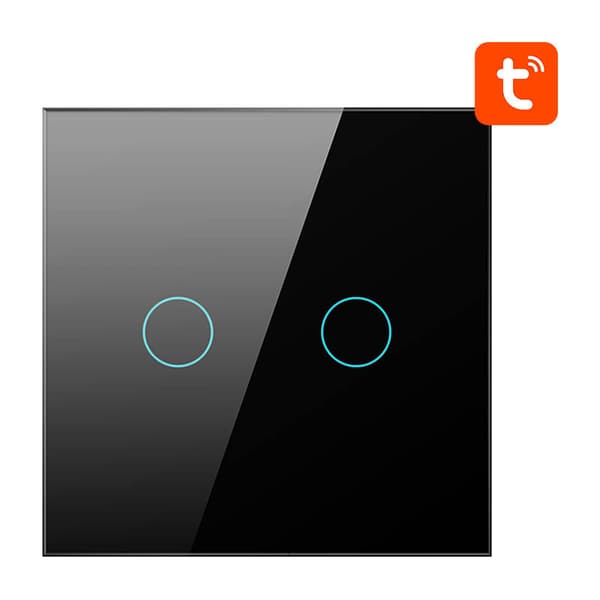 Smart Light Switch ZigBee Avatto ZTS02-EU-B2 2-vägs TUYA (svart)