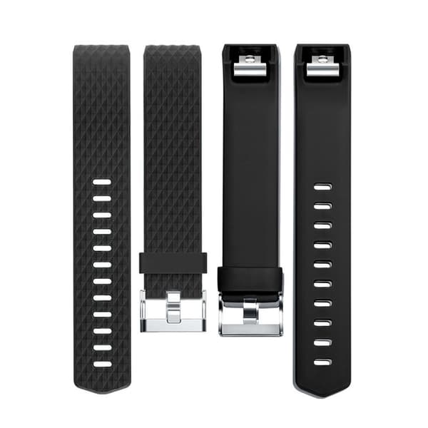 Fitbit Charge 2 armband silikon Svart (L)