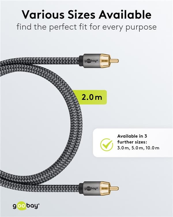 Mono RCA-kabel, 2 m