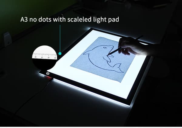 LED-ljusbord ritplatta med skala A3