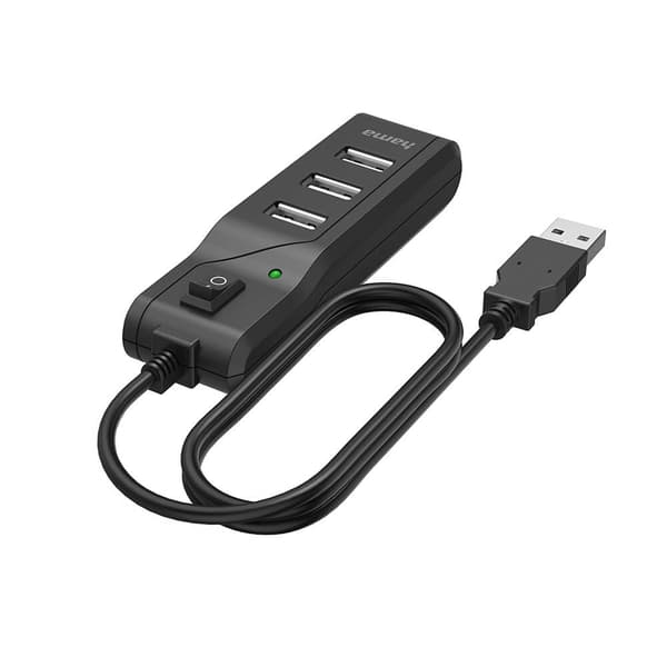 Hub USB-A 2.0 Switch 4x Ports 480 Mbit/s Sort