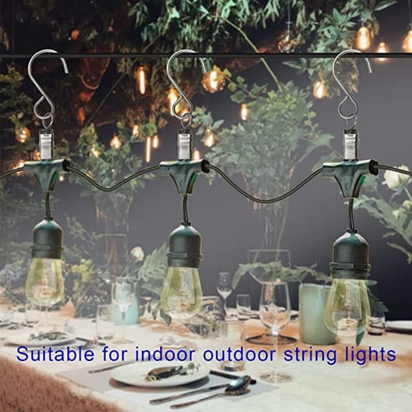 Gardinclips med S-kroge 20-pak Silver