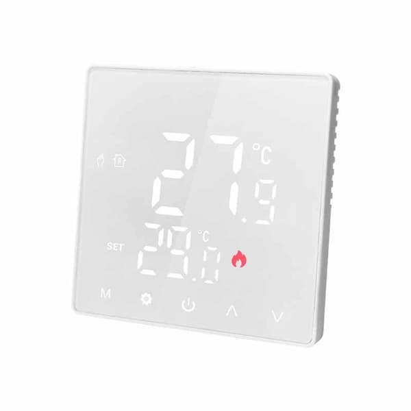 Tuya Zigbee Smart Termostat til Vandvarme, Programmerbar Temperaturregulator med LED-display White