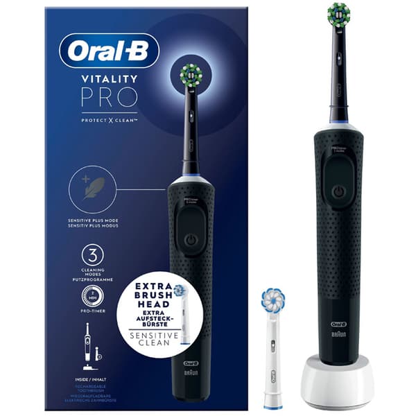 Elektrisk tandbørste Vitality Pro Sort Ekstra Refill