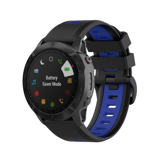 Garmin Fenix 5/6 ranneke silikoni Black/Blue