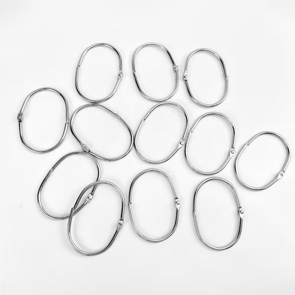 Gardinringar / Ringar för duschdraperi 12-pack Silver