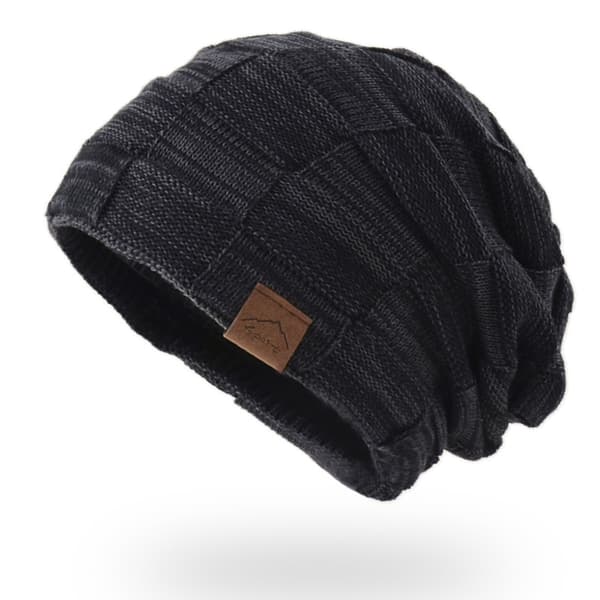 Beanie Hat, Warm Slouchy Thick Skull Strikket Vinter Fall Hat Black