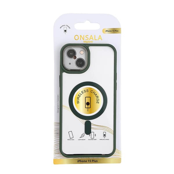Mobilskal Bumper MagSeries Green & Clear - iPhone 15 Plus