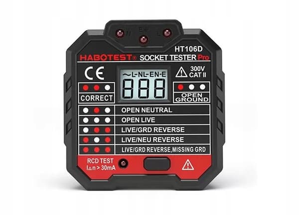 Fatningstester med digitalt display Habotest HT106D