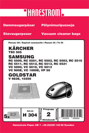 Dammsugarpåsar KÄRCHER TSC 505