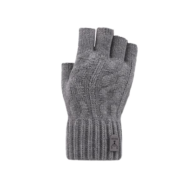 Stickade Fingerlösa Handskar i Alpackaull Grey