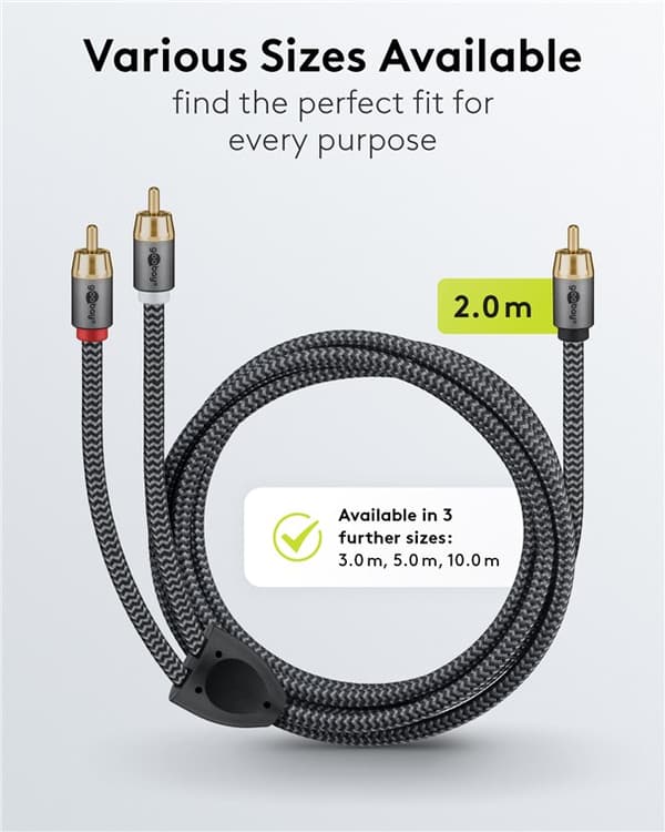 RCA-jakokaapeli, 2 m