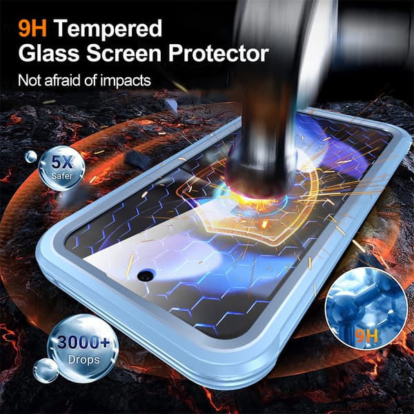 Magnetisk deksel til Google Pixel 9A med 9H herdet glassbakside Blue
