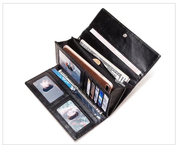 RFID tegnebog med flere kortpladser Black