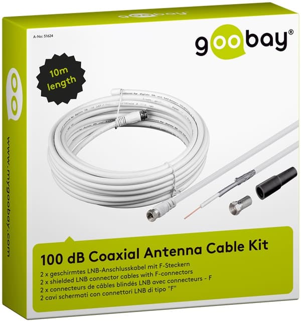 100 dB koaksial antennekabelsett