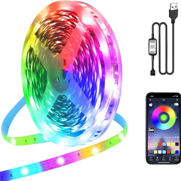 Smarte USB LED Strip Lights Music Sync APP-kontroll 15 m