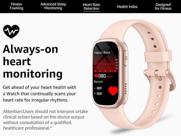 Smartwatch med Bluetooth och Hälsoövervakning Pink