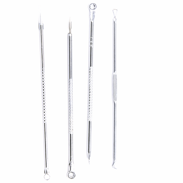 Acne nåle / hudormefjerner 4 instrumenter i rustfrit stål