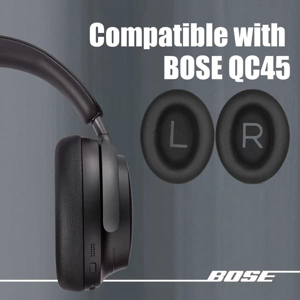 Ørepuder til Bose QC45 høretelefoner Sort
