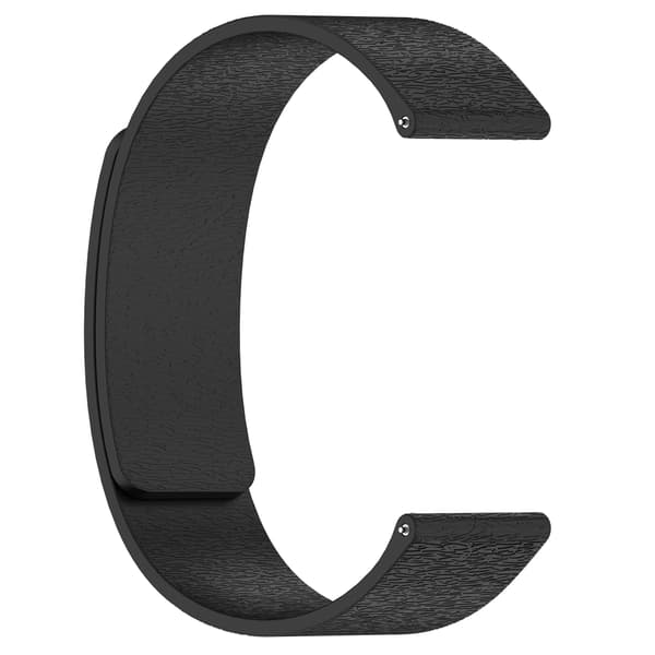 Cloud Wood Grain Silicone Magnetic Strap Black 18 mm