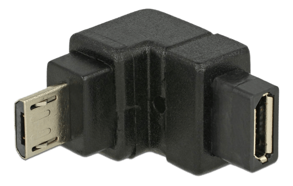 Adapter USB 2.0 MicroB male-USB 2.0 MicroB fem angled down