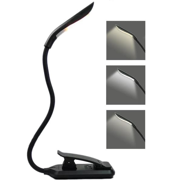 LED boglampe læselampe 3 lystilstande Black