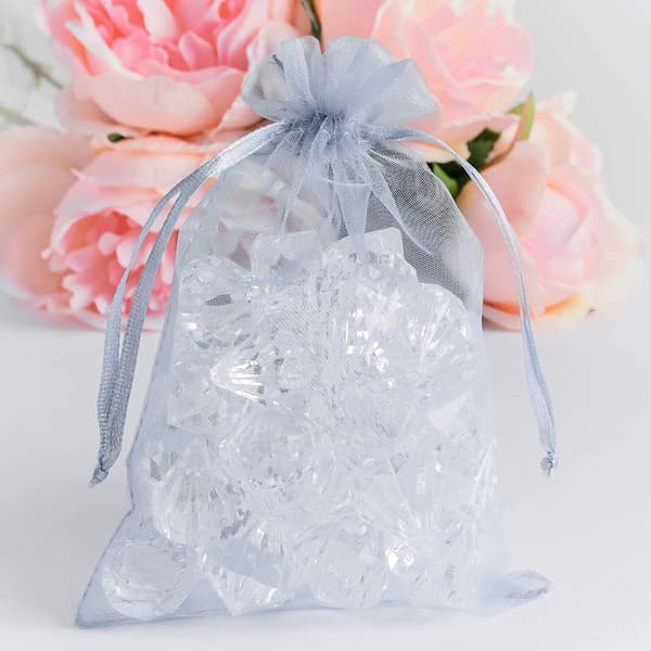 Presentpåsar med Dragsnöre - 7x9 cm, 25-pack Grey