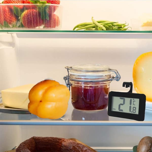Digital Mini Kylskåpstermometer med Krok Black