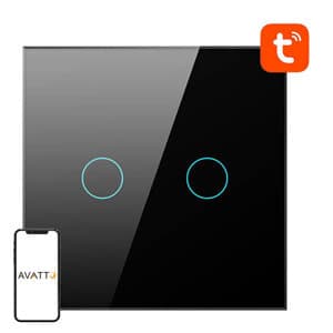 Smart lysbryter WiFi Avatto TS02-EU-B2 2-veis (svart)