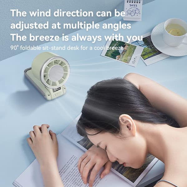 Håndholdt ventilator 4000 mAh, foldbart design, bærbar ventilator til rejser, krydstogter White